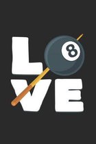 Love: 6x9 Billiards - grid - squared paper - notebook - notes