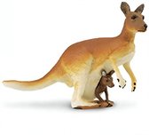 Safari Speeldier Kangoeroe Met Baby Junior 10 X 8,5 Cm Bruin/wit