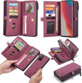 Samsung Galaxy A71 Bookcase hoesje - CaseMe - Geen opdruk Rood - Leer