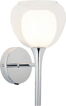 BRILLIANT lamp Hadan wandlamp chroom / wit-transparant | 1x D45, E14, 40W, geschikt voor vallampen (niet inbegrepen) | Schaal A ++ tot E | Geschikt voor LED-lampen