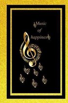 Music of happiness: musicnote Happy Bullet bullet magazine - large 6 x 9 points, 100 pages, letters, calligraphy, sketch book, design work