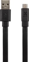 Xtorm Flat USB naar Micro USB kabel - 3 meter -  Zwart