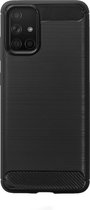 BMAX Carbon soft case hoesje geschikt voor Samsung Galaxy A71 / Soft cover / Telefoonhoesje / Beschermhoesje / Telefoonbescherming - Zwart