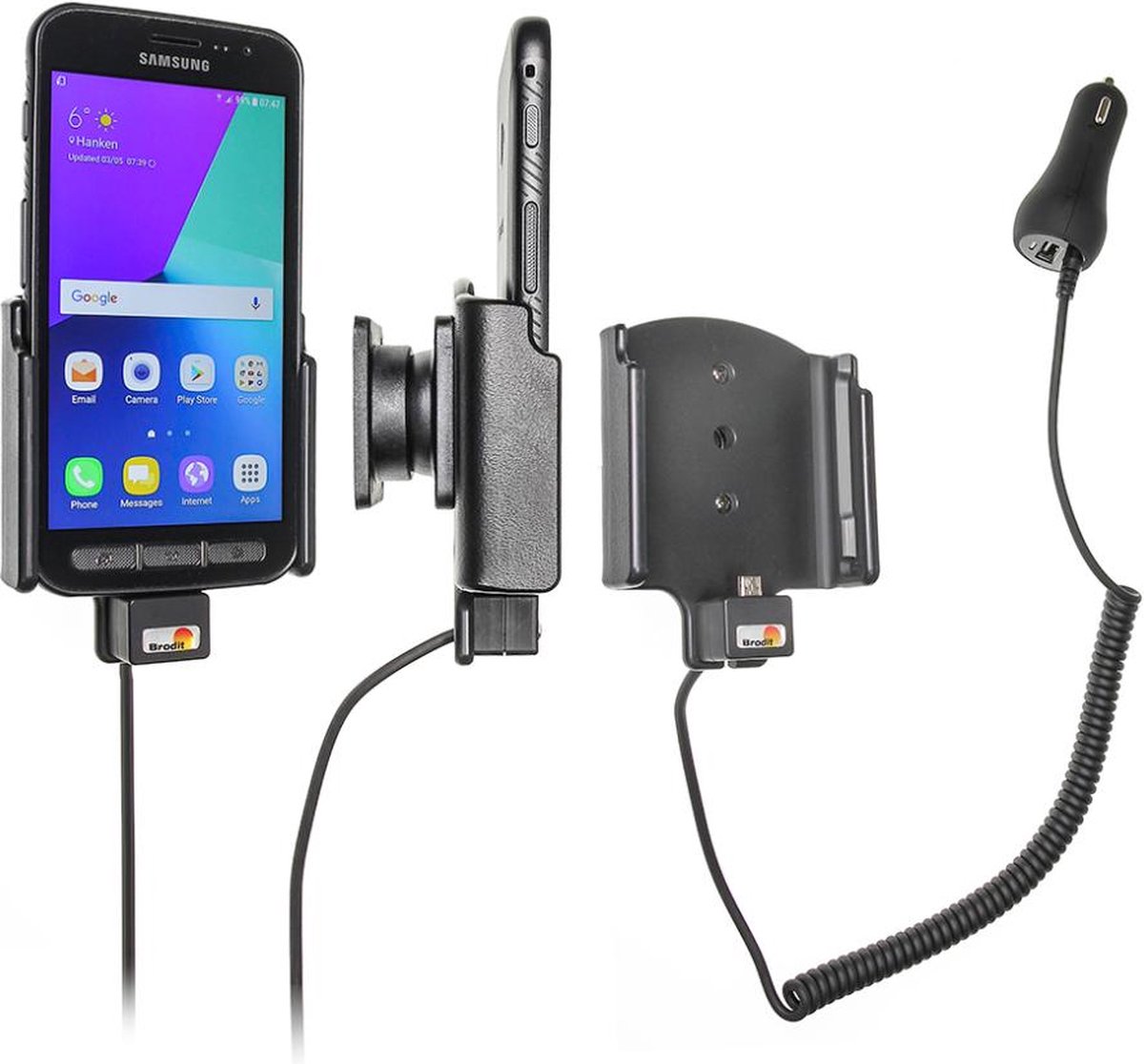 Brodit houder geschikt voor Samsung Galaxy Xcover 4 Actieve houder met 12/24V lader