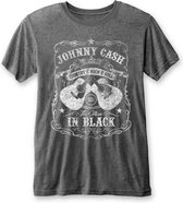 Johnny Cash Heren Tshirt -L- The Man In Black Grijs