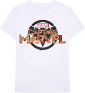 Marvel Captain Marvel Heren Tshirt -M- New Logo Wit