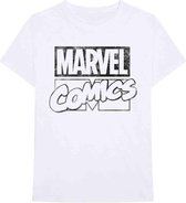 Marvel Heren Tshirt -S- Logo Wit