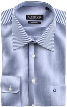 Ledub modern fit overhemd - donkerblauw - Strijkvriendelijk - Boordmaat: 37