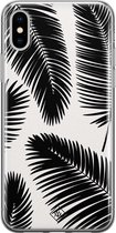 iPhone X/XS hoesje siliconen - Palm leaves silhouette | Apple iPhone Xs case | TPU backcover transparant