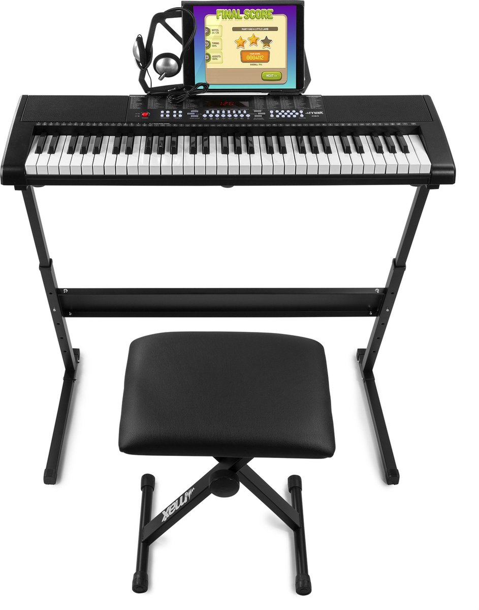 RockJam Clavier de piano 49 touches avec alimentation, support de  partition, autocollants pour notes de piano et leçons Simply Piano