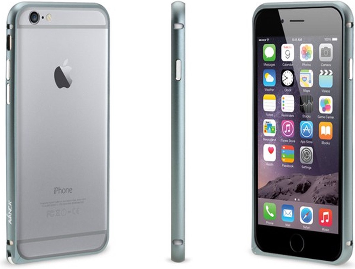 Avanca Telefoonhoes Aluminium Behuizing/Bumper - 100% Schokbestendig - iPhone 6/6s - Grijs