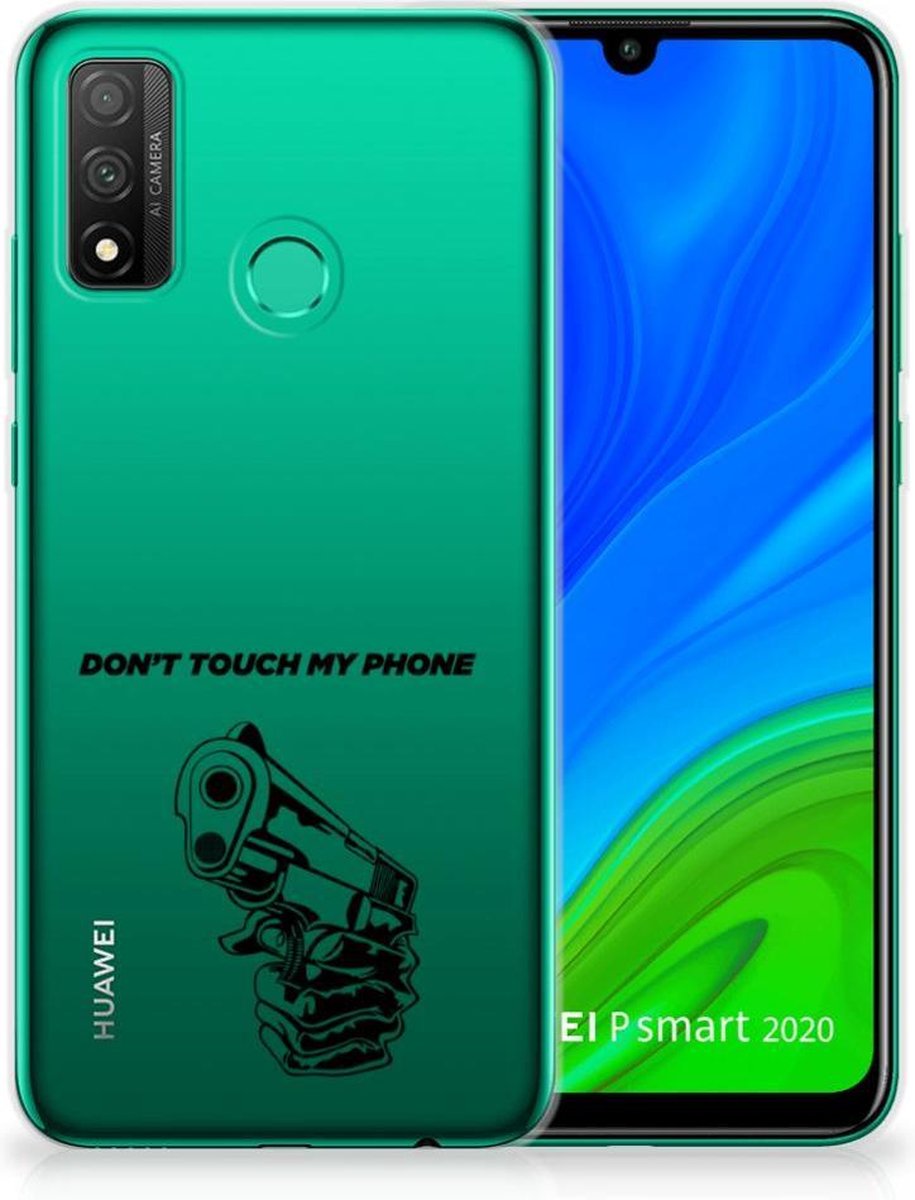 Huawei P Smart 2020 Silicone-hoesje Gun Don't Touch My Phone