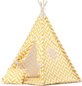 Tipi tent / Speeltent Kinderkamer Herringbone Okergeel Wigiwama - Speeltent voor Kinderen - Kindertent - Indianentent - Wigwam 100x100x120cm