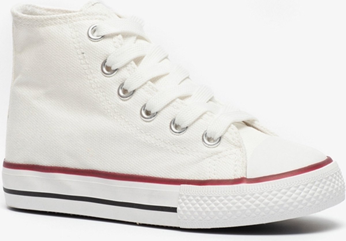Hoge canvas kinder gympen wit Wit Maat 32 Uitneembare zool