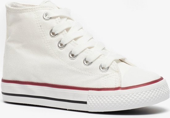 Hoge canvas kinder gympen wit Wit Maat 32 Uitneembare zool bol