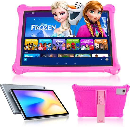 Lopup® Kindertablet - tablet - 10.1 inch - 64GB - Android 11 - RAM 4GB - 5000MAH - Ouderlijk toezicht - Beschermhoes - Uitgebreide NL handleiding - Grijs