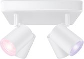 WiZ Opbouwspot Imageo Vierkant Wit 4 spots - Slimme LED-Verlichting - Gekleurd en Wit Licht - GU10 - 4x 5W - Wi-Fi