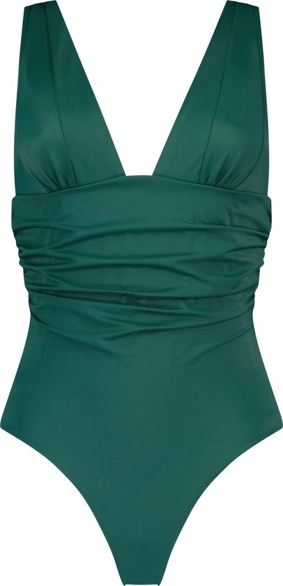 Hunkemöller Dames Badmode Badpak Shaping Luxe - Groen - maat 34