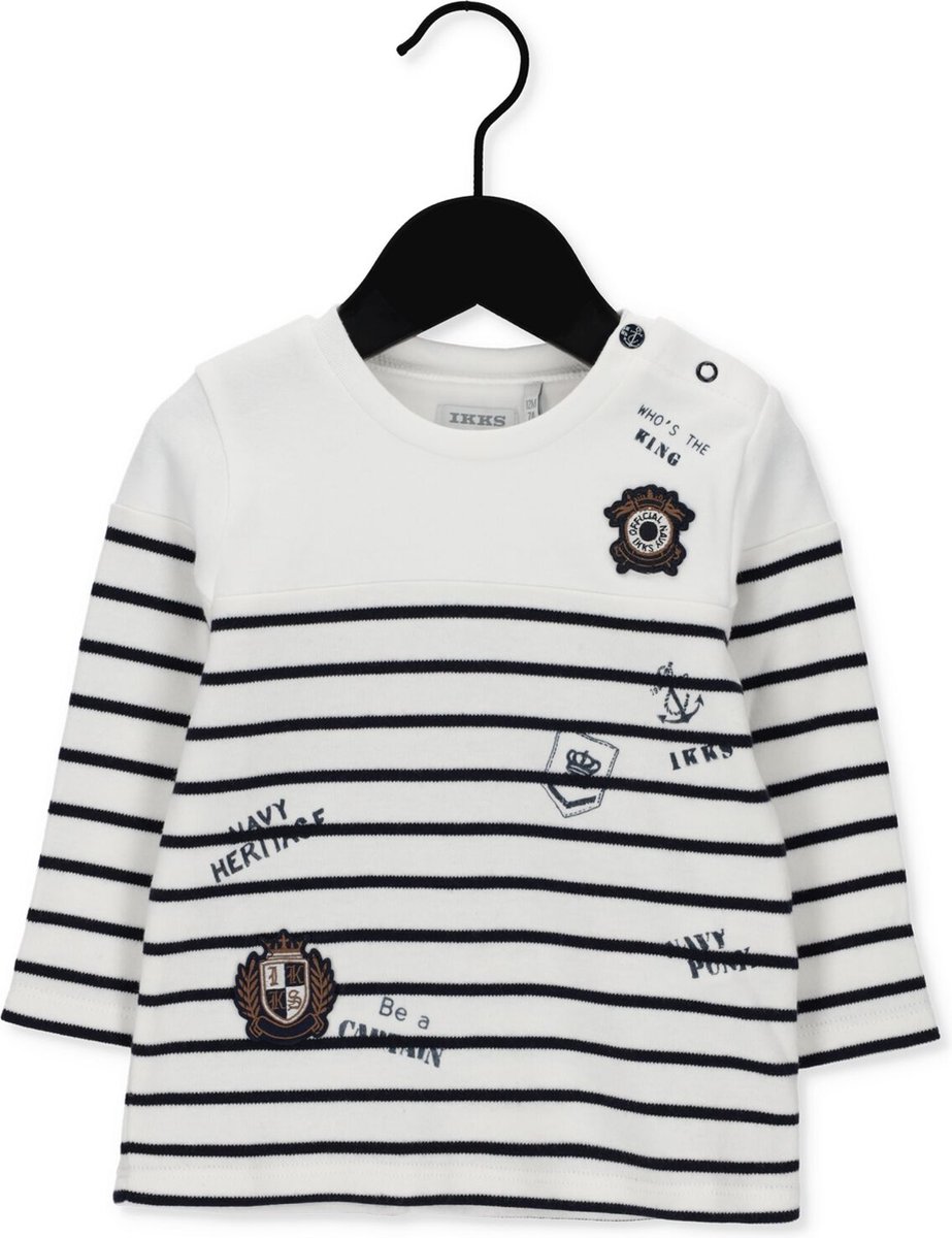 Ikks Mariniere Ml Tops & T-shirts Baby - Shirt - Wit - Maat 92
