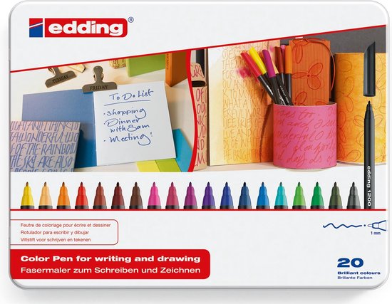 Edding 1300 • Feutre de coloriage fin pointe moyenne Gris foncé