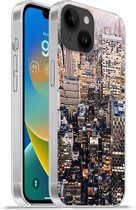 Geschikt voorApple Iphone 14 - Softcase hoesje - New York - NYC - Amerika - Siliconen Telefoonhoesje