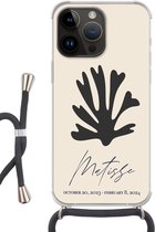 Geschikt voorApple Iphone 14 Pro - Crossbody Case - Bloemen - Abstract - Matisse - Siliconen - Crossbody - Backcover met Koord - Telefoonhoesje met koord - Hoesje met touw