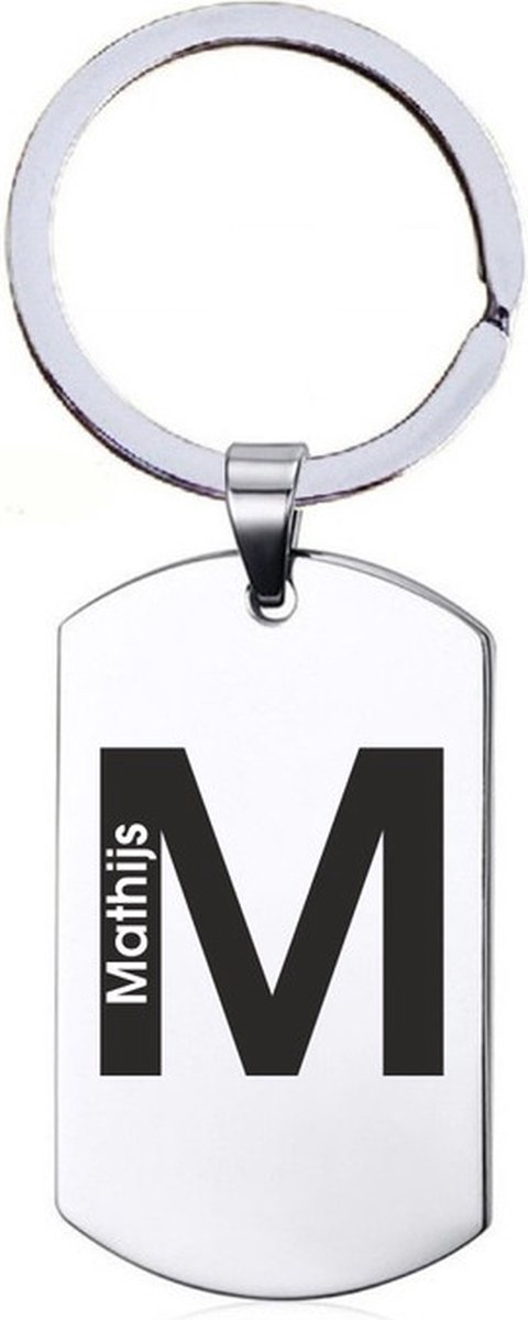 Naamkado - Mathijs - RVS Sleutelhanger