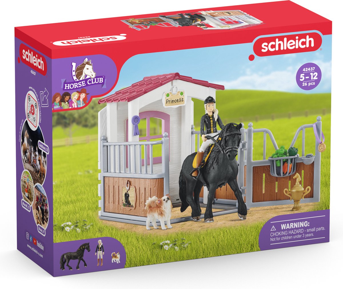 schleich HORSE CLUB - Speelfigurenset - Paardenstal met Horse Club Tori & Princess - Kinderspeelgoed voor Jongens en Meisjes - 5 tot 12 jaar - 14 Onderdelen - 42437 - Schleich