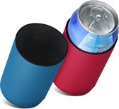 kwmobile 2x 500ml Can blikjeskoeler - Voor bier- en frisdrankblikjes - Koeler voor drankblikjes in rood / blauw -