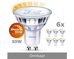 Philips energiezuinige LED Spot - 50 W - GU10 - Dimbaar warmwit licht - 6 stuks