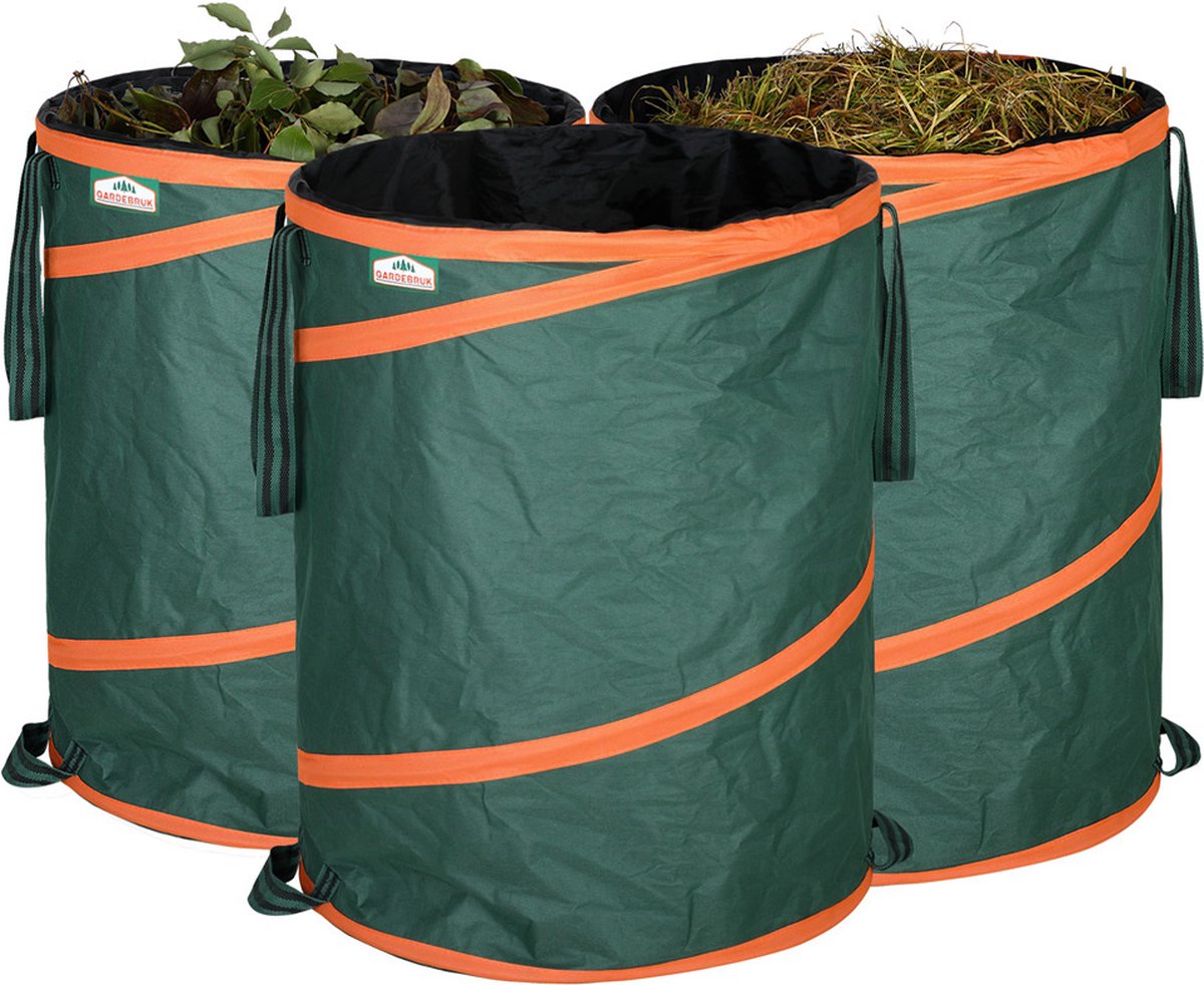Gardebruk Popup sac de jardin contenu vert 85 litres, lot de 3 pièces