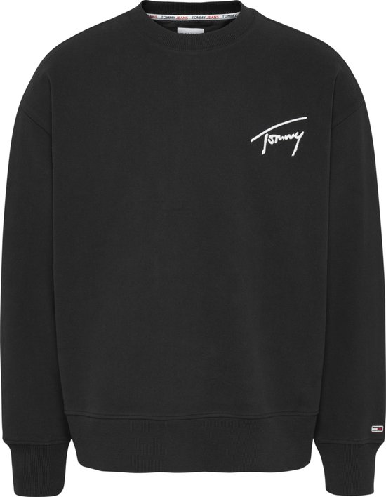 Tommy Jeans - Heren Sweaters Signature Crew Sweater - Zwart - Maat XL