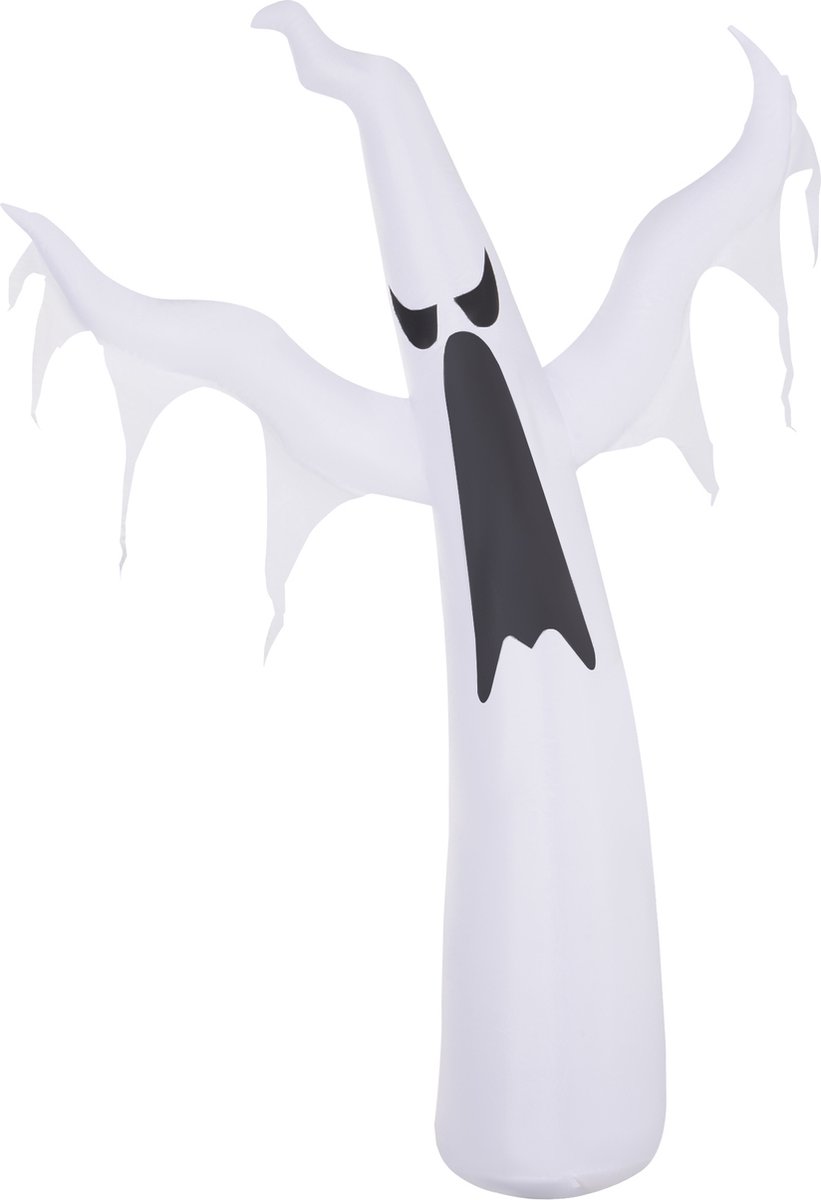 HOMCOM halloween-decoratie - spook geest - LED-verlicht - wit