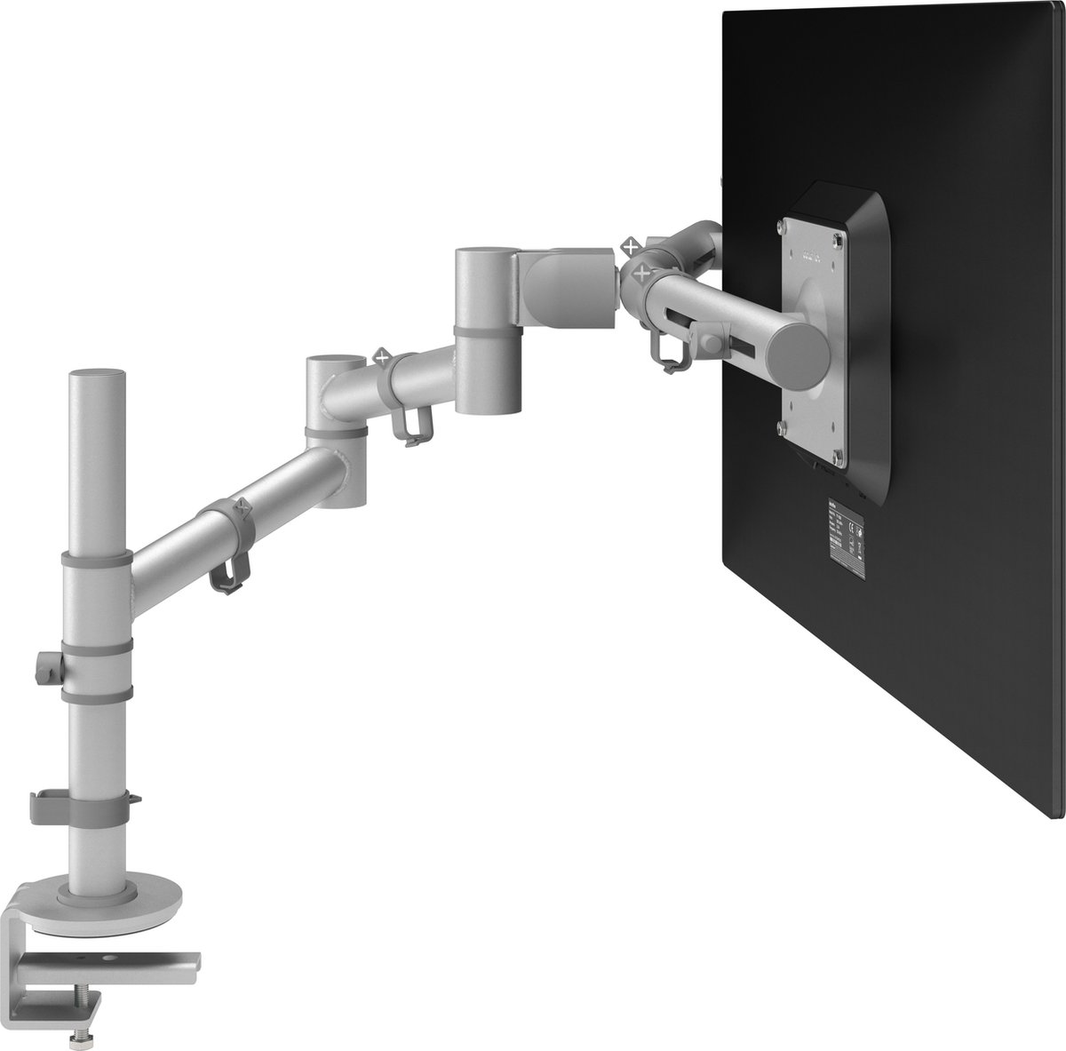 Dataflex Viewgo monitorarm - bureau 132 - zilver - 2 schermen - dubbele monitor arm