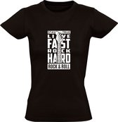 Stay true Rock hard Dames T-shirt | rock and roll | zang | rockmuziek | basgitaar | elektrische gitaar | drums