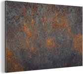 Wanddecoratie Metaal - Aluminium Schilderij Industrieel - IJzer met roestige structuur - 120x80 cm - Dibond - Foto op aluminium - Industriële muurdecoratie - Voor de woonkamer/slaapkamer