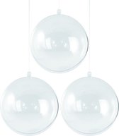3x Transparante hobby/DIY kerstballen 8 cm - Knutselen - Kerstballen maken hobby materiaal/basis materialen