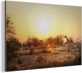 Wanddecoratie Metaal - Aluminium Schilderij Industrieel - Dieren op de savanne in het Zuid-Afrikaanse Krugerpark - 120x80 cm - Dibond - Foto op aluminium - Industriële muurdecoratie - Voor de woonkamer/slaapkamer