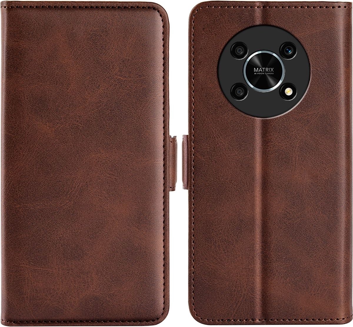 Mobigear Telefoonhoesje geschikt voor HONOR Magic 4 Lite Hoesje | Mobigear Slim Magnet Bookcase Portemonnee | Pasjeshouder voor 3 Pasjes | Telefoonhoesje voor Pinpas / OV Kaart / Rijbewijs - Bruin