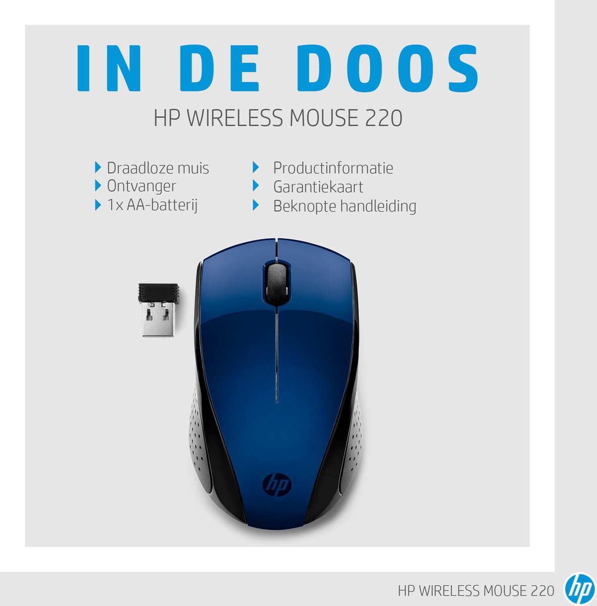 HP 220 Muis Radiografisch GeĂŻntegreerd scrollwiel Blauw