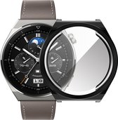 Strap-it TPU case - zwart bescherm hoesje geschikt voor Huawei Watch GT 3 Pro 46mm - zwarte beschermhoes voor Huawei Watch GT 3 Pro 46mm