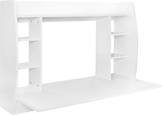 ML-Design Wandbureau met Kruk, Bureau Wandtafel Grijs Beton