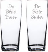 Gegraveerde bierfluitje 19cl De Bêste Broer- De Bêste Suster