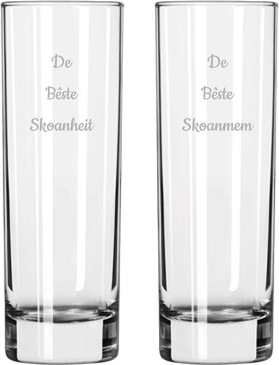 Gegraveerde longdrinkglas 22cl De Bêste Skoanheit- De Bêste Skoanmem