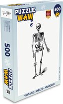 Puzzel Vintage - Skelet - Anatomie - Legpuzzel - Puzzel 500 stukjes