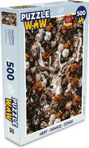 Puzzel Hert - Oranje - Gewei - Legpuzzel - Puzzel 500 stukjes