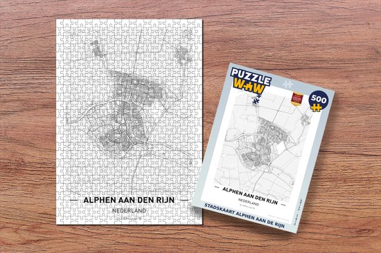 Puzzle Carte de la ville des Nederland Bas Alphen aan de Rijn - Puzzle - Puzzle 500 pièces - Carte - Sinterklaas présente - Sinterklaas pour les grands enfants