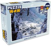 Puzzel Alpen - Sneeuw - Dorp - Legpuzzel - Puzzel 1000 stukjes volwassenen