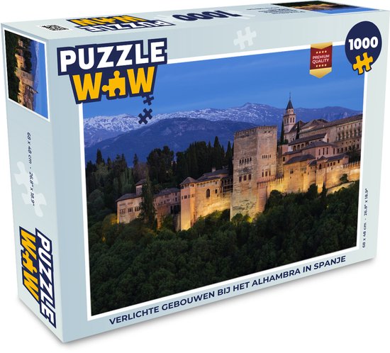 Puzzle Bâtiments illuminés de l'Alhambra en Espagne - Puzzle - Puzzle 1000 pièces adultes