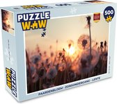 Puzzel Paardenbloem - Zonsondergang - Lente - Legpuzzel - Puzzel 500 stukjes